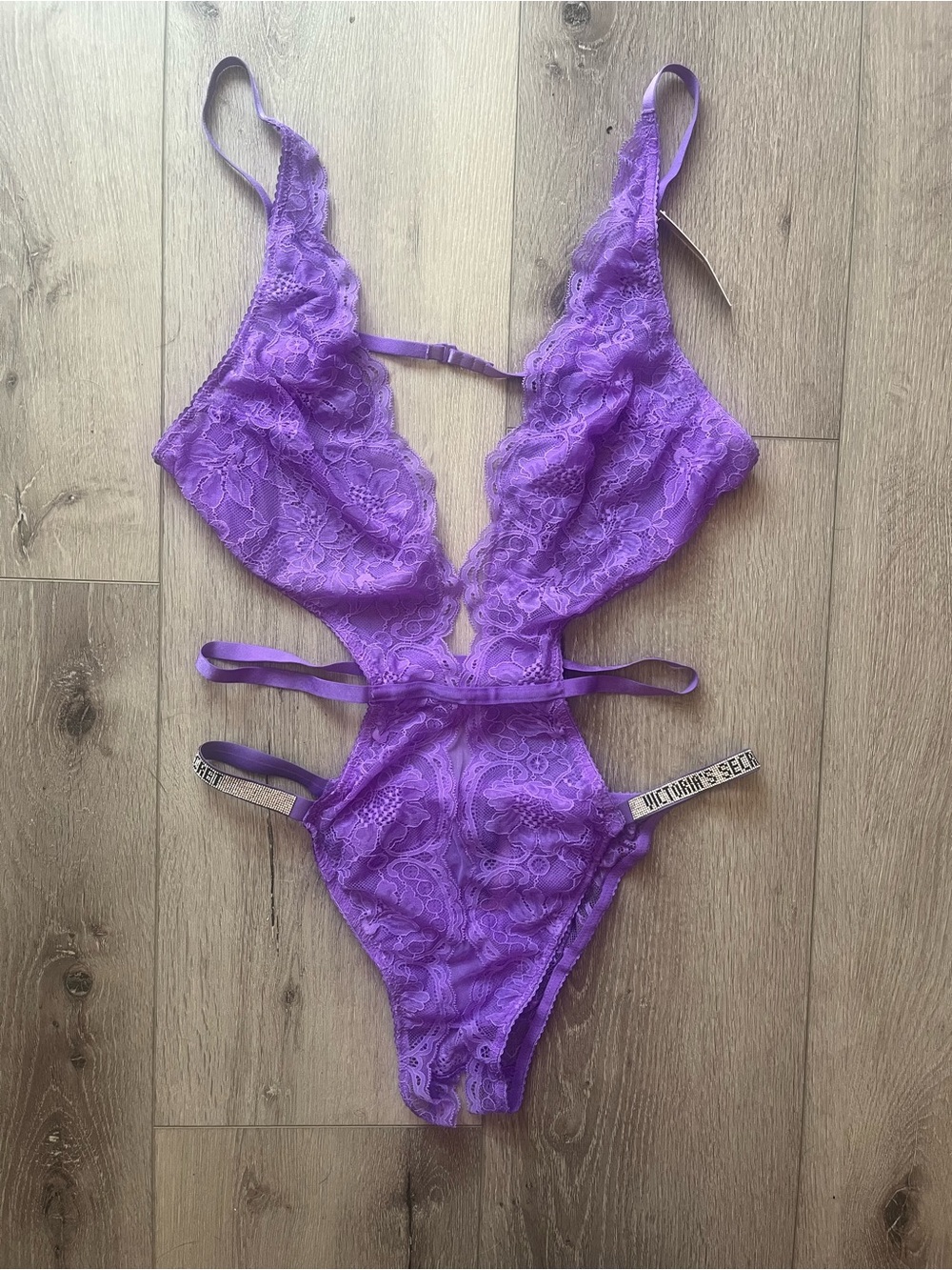 Victoria's Secret Lavender Lace Cutout Teddy Bodysuit
